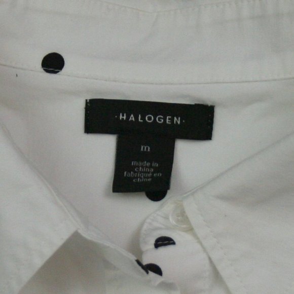 Halogen White Blouse with Black Polka Dots - Picture 3 of 3